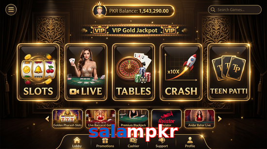 Main screen of Salampkr casino page for PK players