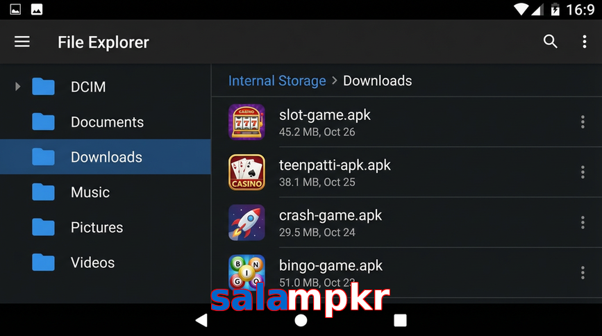 Main screen of Salampkr gameapk page for PK players